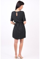 Rochie Only Amanda 2/4 Belt Wvn Black/Love Dots